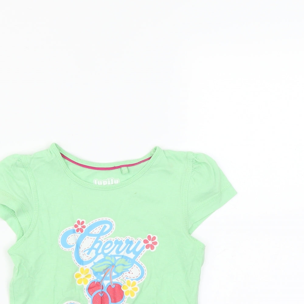 jupilu Girls Green   Basic T-Shirt Size 2-3 Years