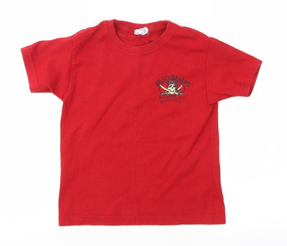black beards Boys Red   Basic T-Shirt Size S