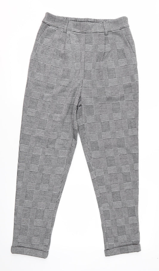 F&F Womens Black Plaid  Trousers  Size 10 L25 in