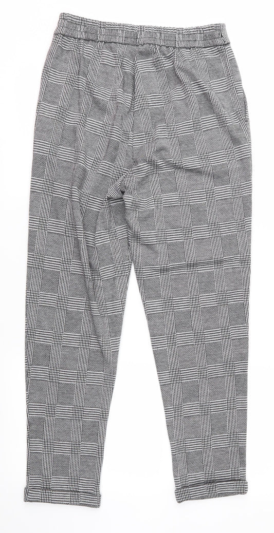 F&F Womens Black Plaid  Trousers  Size 10 L25 in