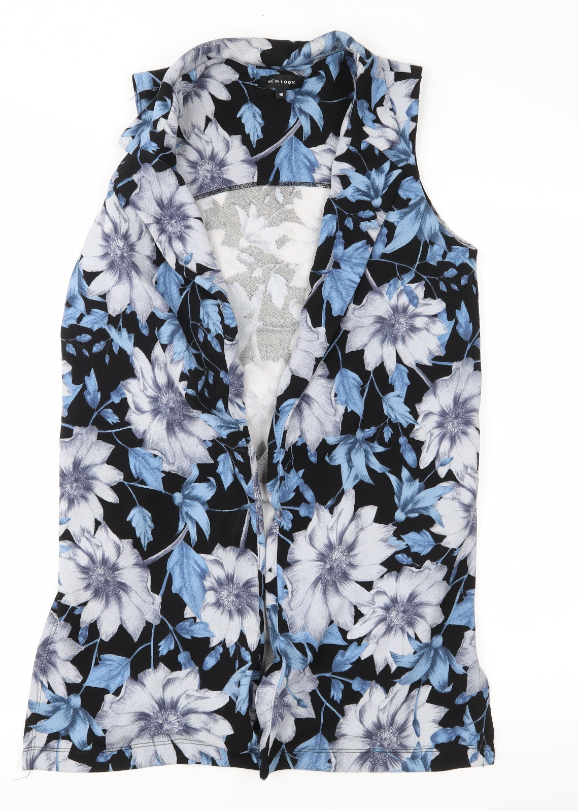 New Look Womens Blue Floral  Cardigan Jumper Size 10