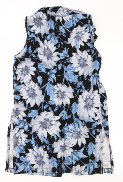 New Look Womens Blue Floral  Cardigan Jumper Size 10