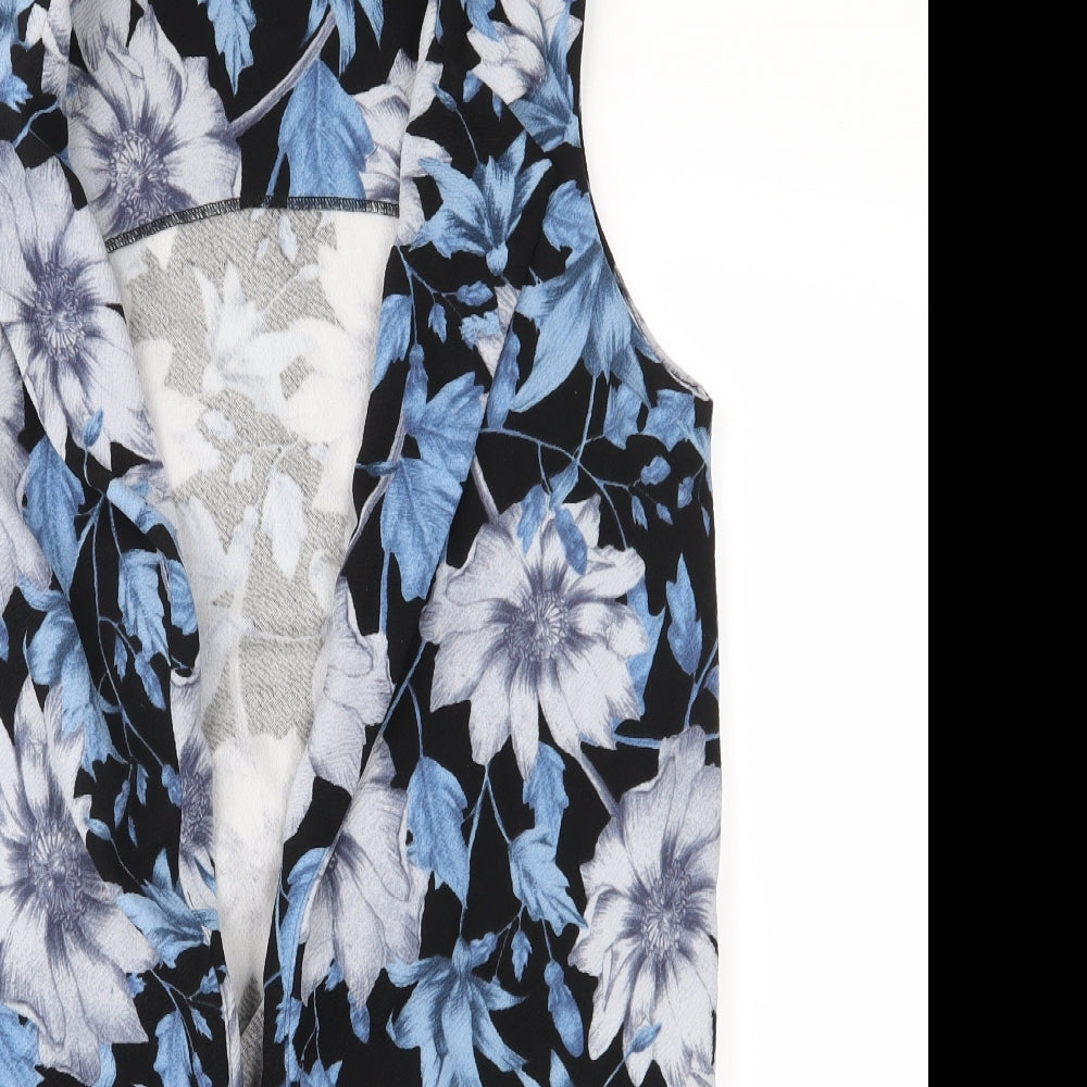 New Look Womens Blue Floral  Cardigan Jumper Size 10