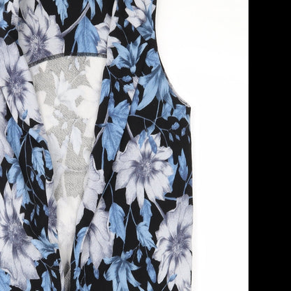 New Look Womens Blue Floral  Cardigan Jumper Size 10