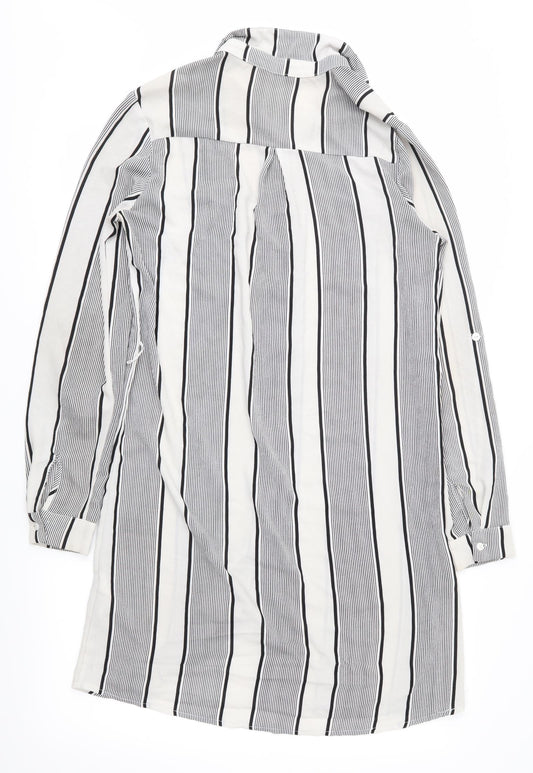 CAMEO ROSE Womens Ivory Striped  Basic Button-Up Size 8