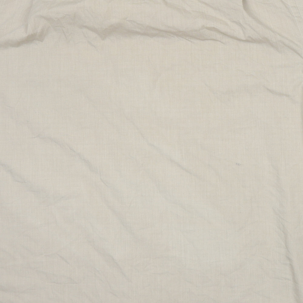 Mens UK Size 17.5 Cedar Wood State Beige  Button-Up Short Sleeve Casual Shirt