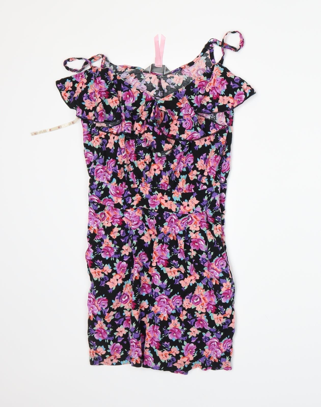 Lipsy Womens Black Flecked  Romper One-Piece Size 8