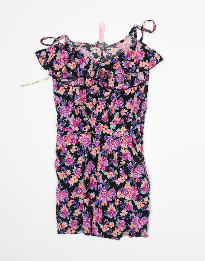 Lipsy Womens Black Flecked  Romper One-Piece Size 8