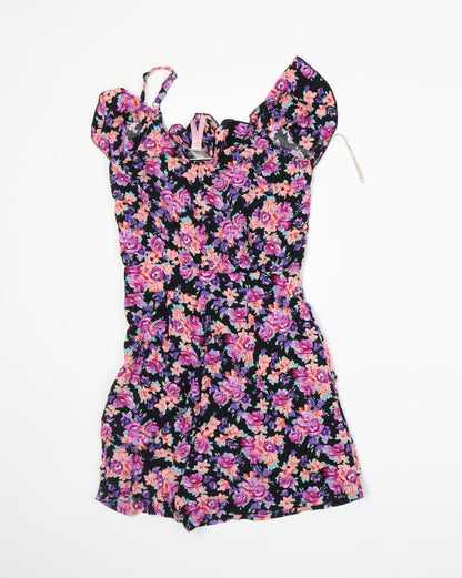 Lipsy Womens Black Flecked  Romper One-Piece Size 8