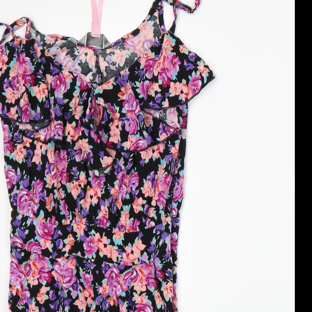 Lipsy Womens Black Flecked  Romper One-Piece Size 8