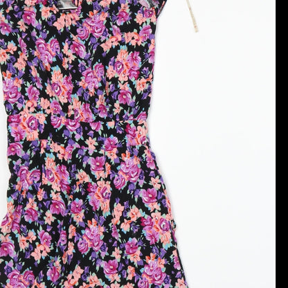 Lipsy Womens Black Flecked  Romper One-Piece Size 8