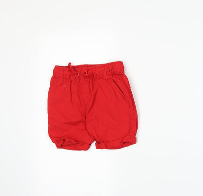 George Boys Red   Chino Shorts Size 2-3 Years