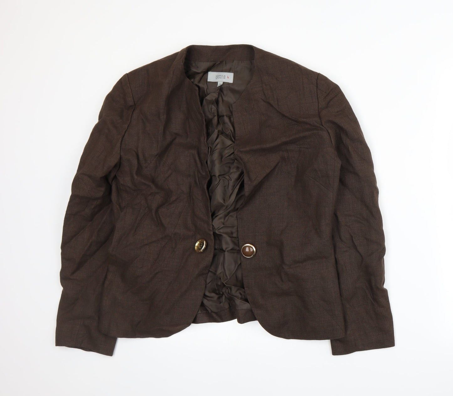 Marks and Spencer Womens Brown   Jacket Suit Jacket Size 14
