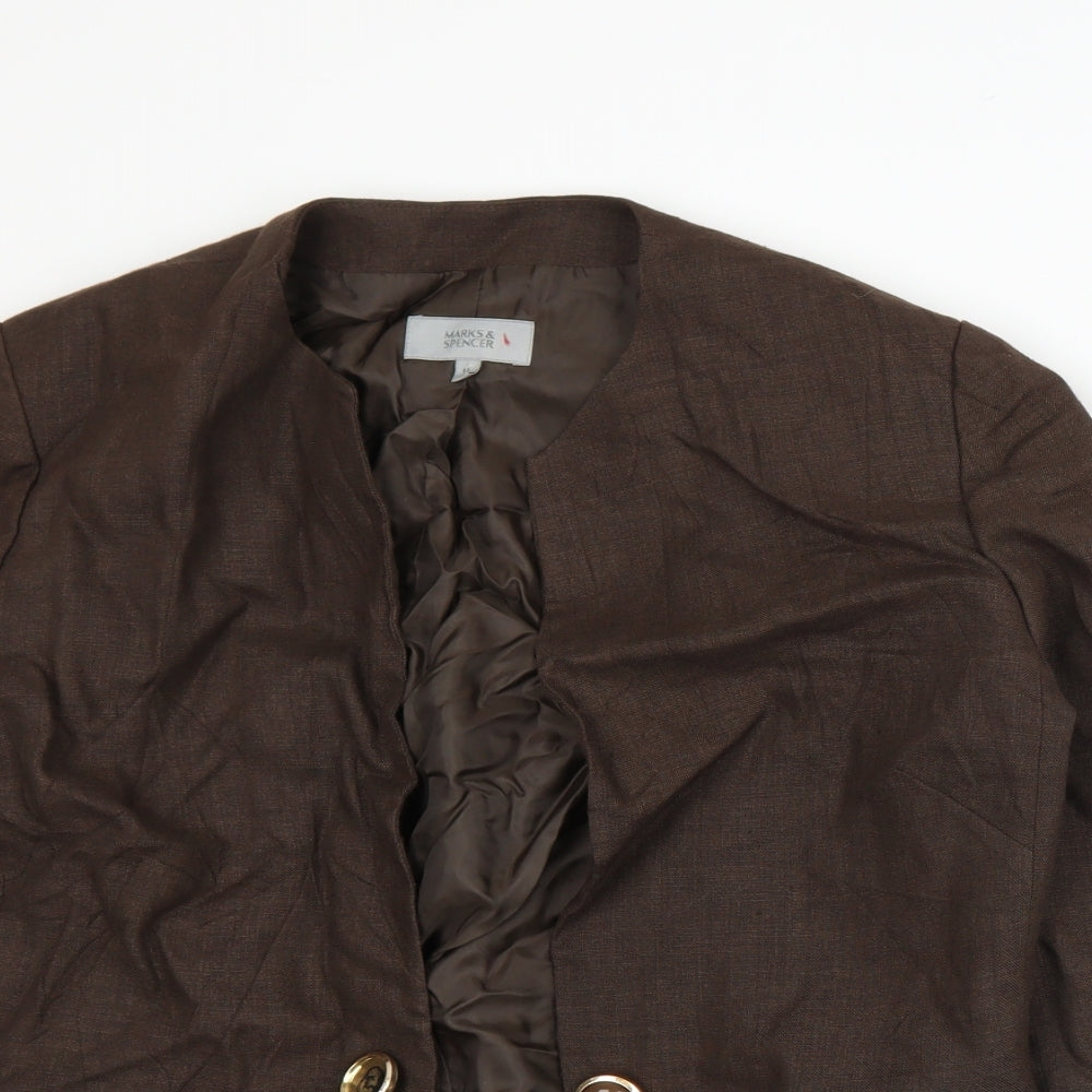 Marks and Spencer Womens Brown   Jacket Suit Jacket Size 14