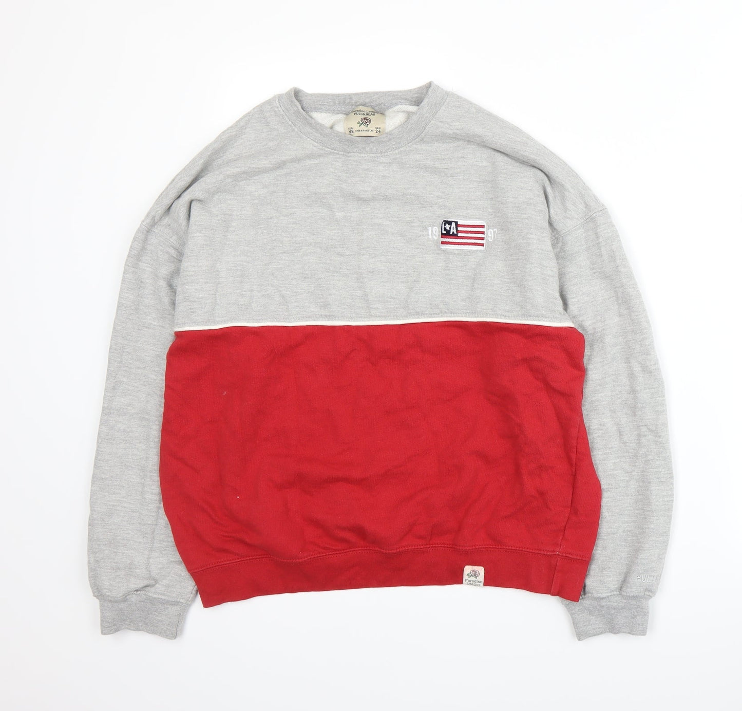 Womens UK Size XS Pull&Bear Red Pullover Sweatshirt
