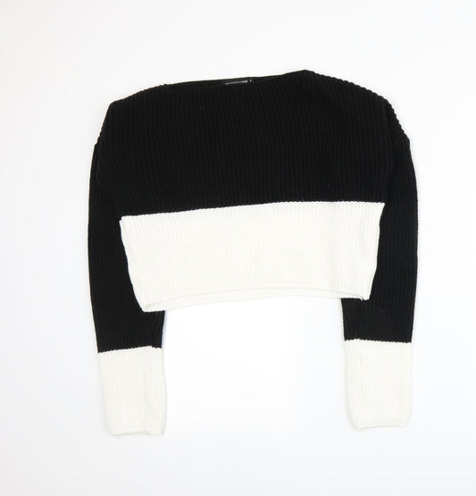 PRETTYLITTLETHING Womens Black  Knit Pullover Jumper Size S