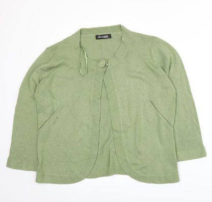 Alexara Womens Green   Cardigan Jumper Size L