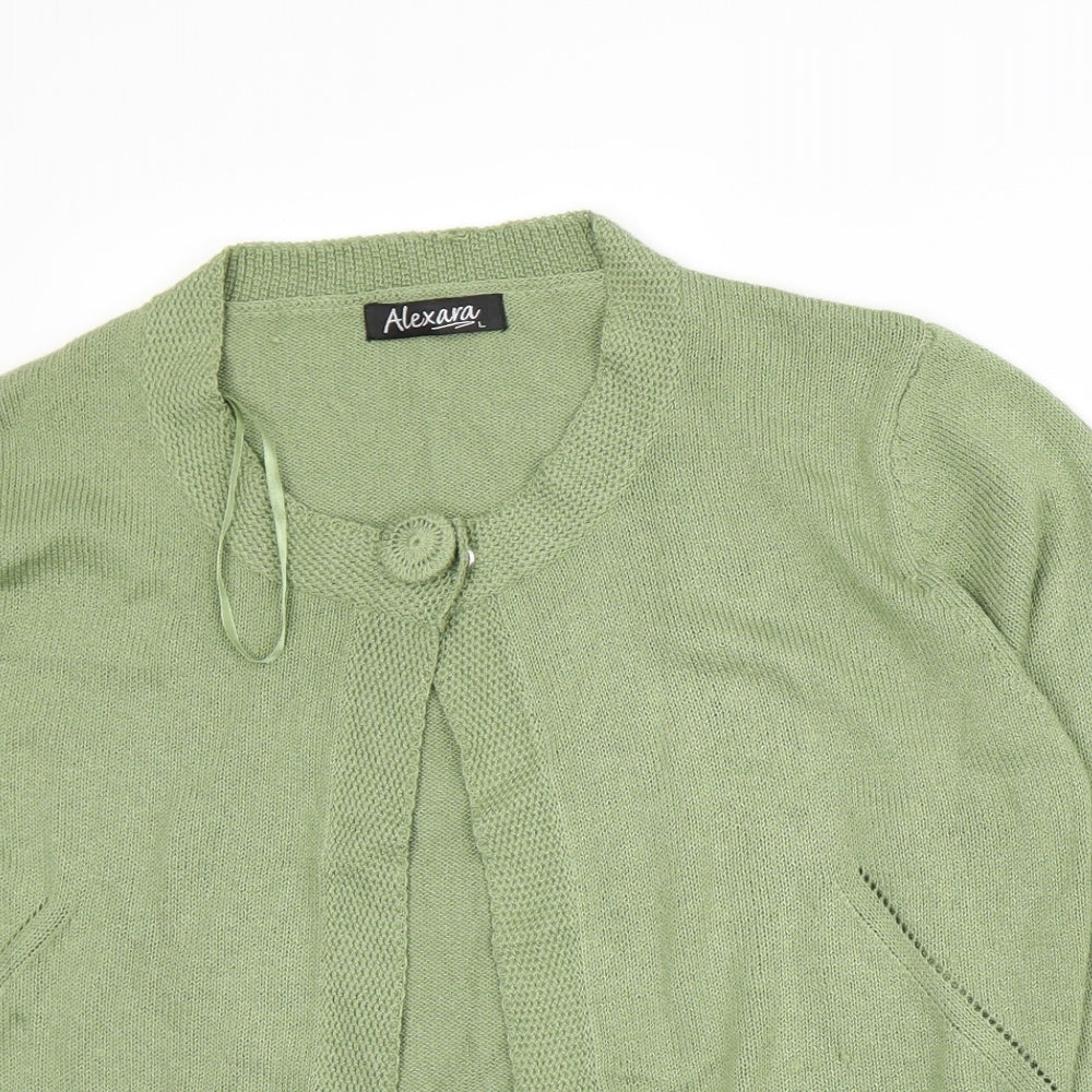 Alexara Womens Green   Cardigan Jumper Size L