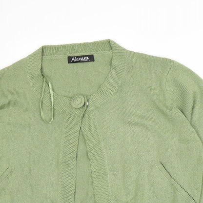 Alexara Womens Green   Cardigan Jumper Size L