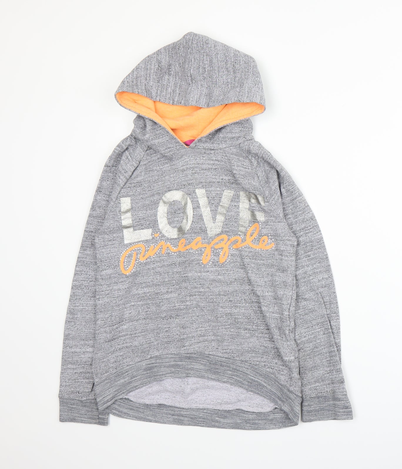 Pineapple Girls Grey   Pullover Hoodie Size 11-12 Years