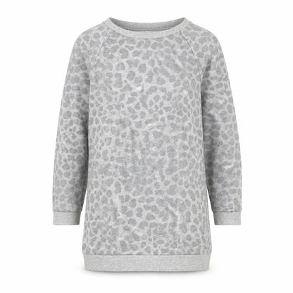 Emma Runton Girls Grey Animal Print Jersey Pullover Sweatshirt Size 5-6 Years