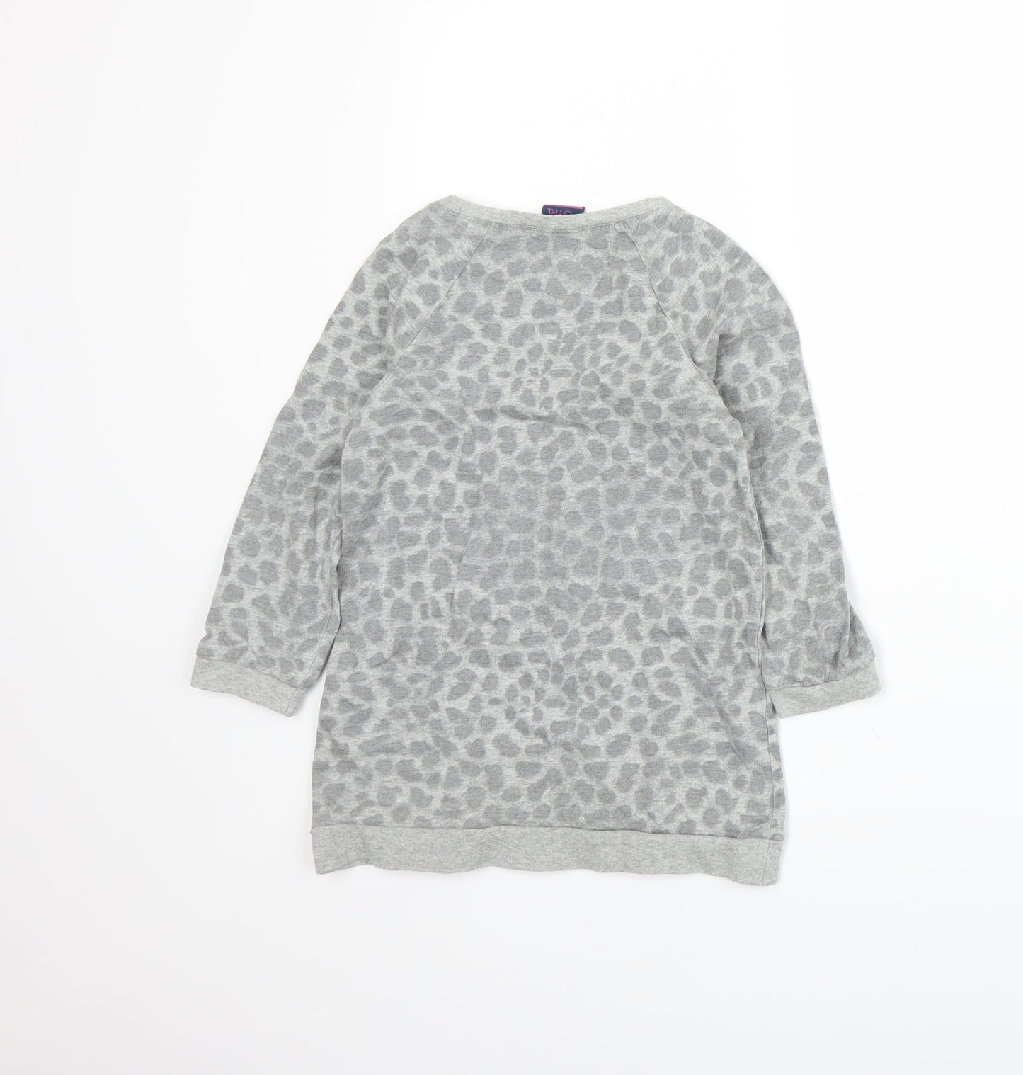 Emma Runton Girls Grey Animal Print Jersey Pullover Sweatshirt Size 5-6 Years