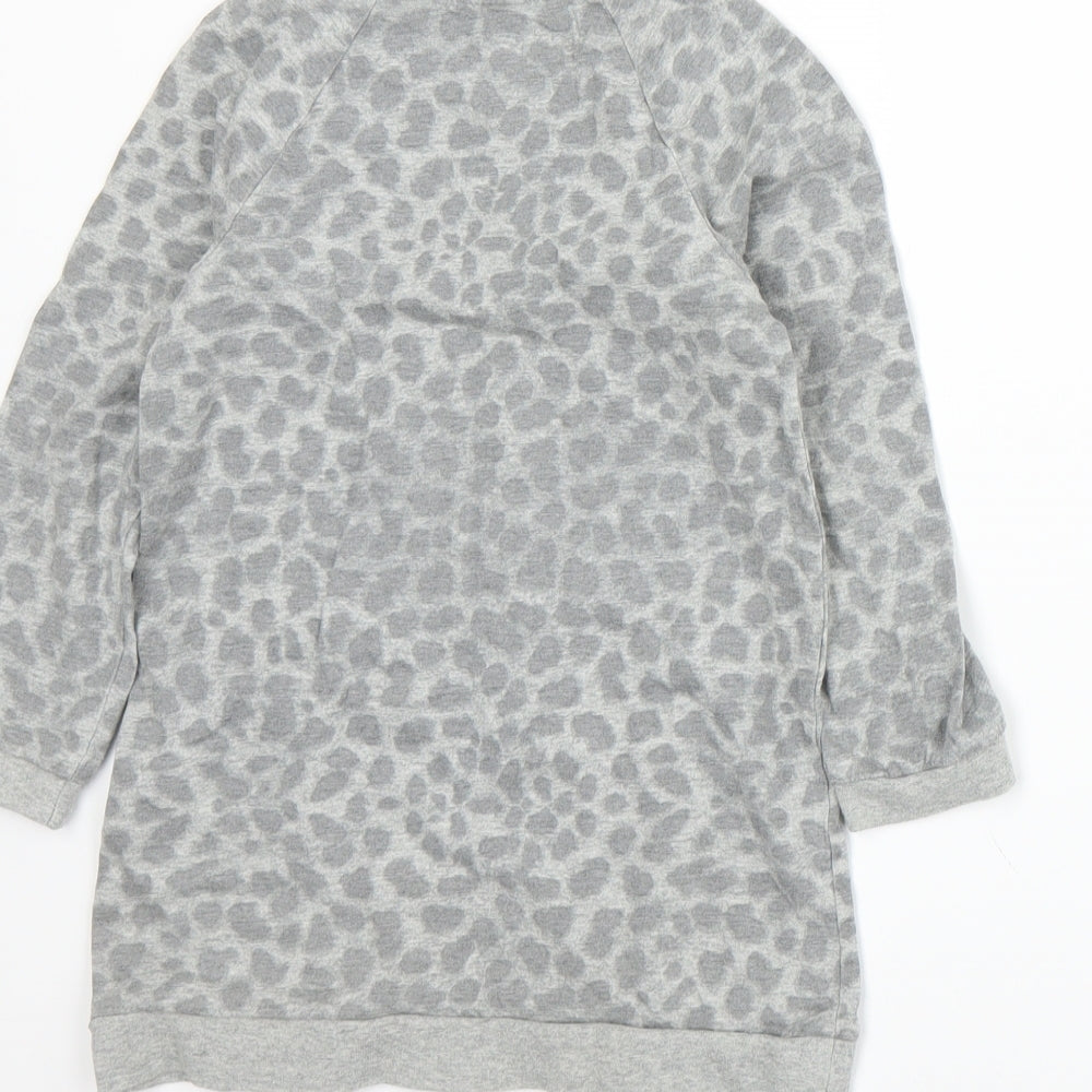 Emma Runton Girls Grey Animal Print Jersey Pullover Sweatshirt Size 5-6 Years