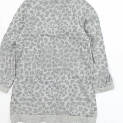 Emma Runton Girls Grey Animal Print Jersey Pullover Sweatshirt Size 5-6 Years