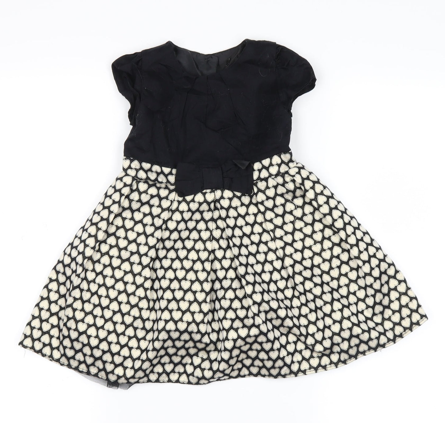 no brand Girls Gold   Skater Dress  Size 12-18 Months  - hearts