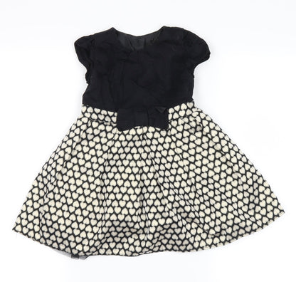 no brand Girls Gold   Skater Dress  Size 12-18 Months  - hearts