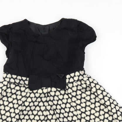 no brand Girls Gold   Skater Dress  Size 12-18 Months  - hearts