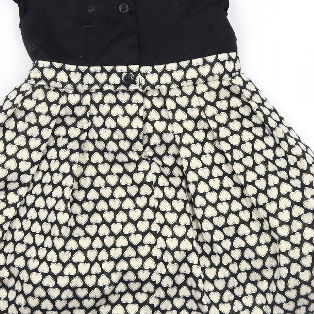 no brand Girls Gold   Skater Dress  Size 12-18 Months  - hearts