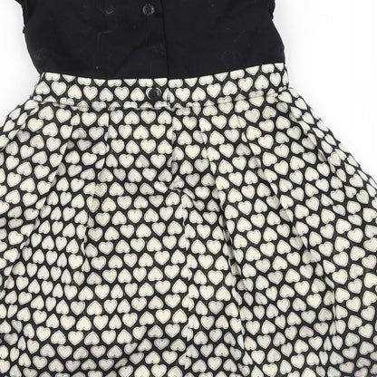 no brand Girls Gold   Skater Dress  Size 12-18 Months  - hearts
