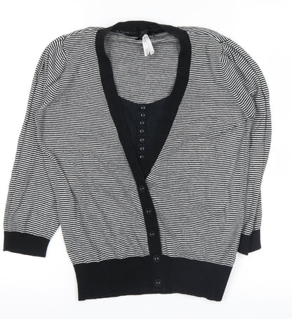 Next Womens Black Striped  Pullover Jumper Size 12