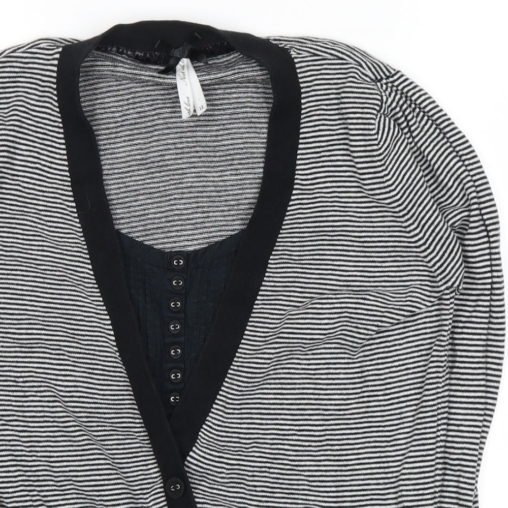 Next Womens Black Striped  Pullover Jumper Size 12