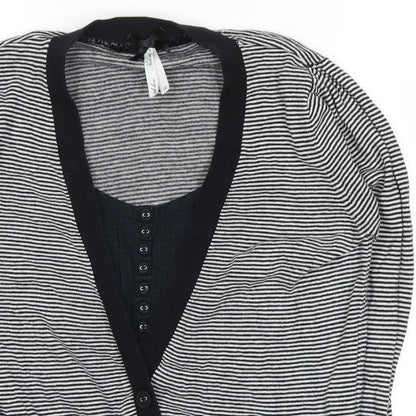 Next Womens Black Striped  Pullover Jumper Size 12