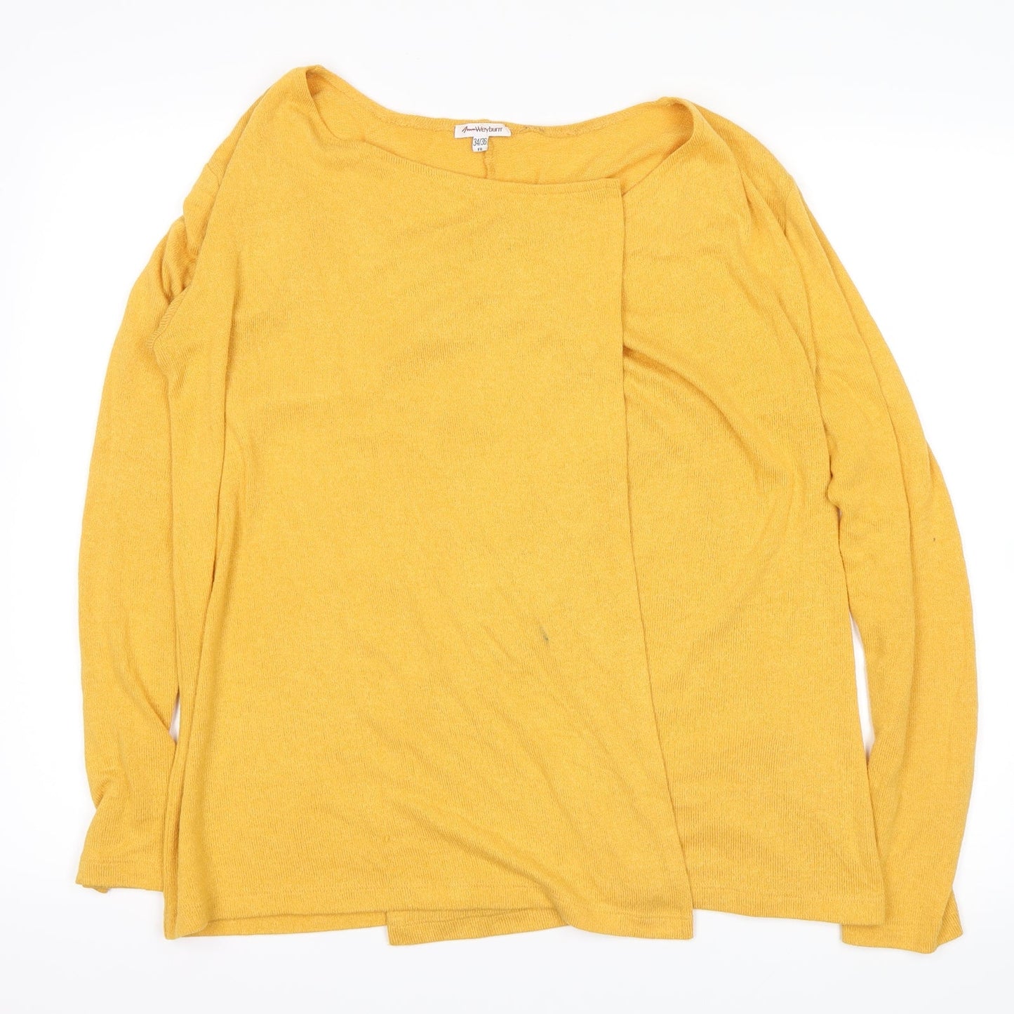 ANNE WEYBURN Womens Yellow   Cardigan Jumper Size 6