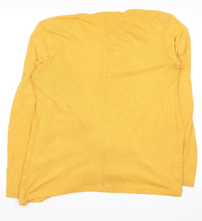 ANNE WEYBURN Womens Yellow   Cardigan Jumper Size 6
