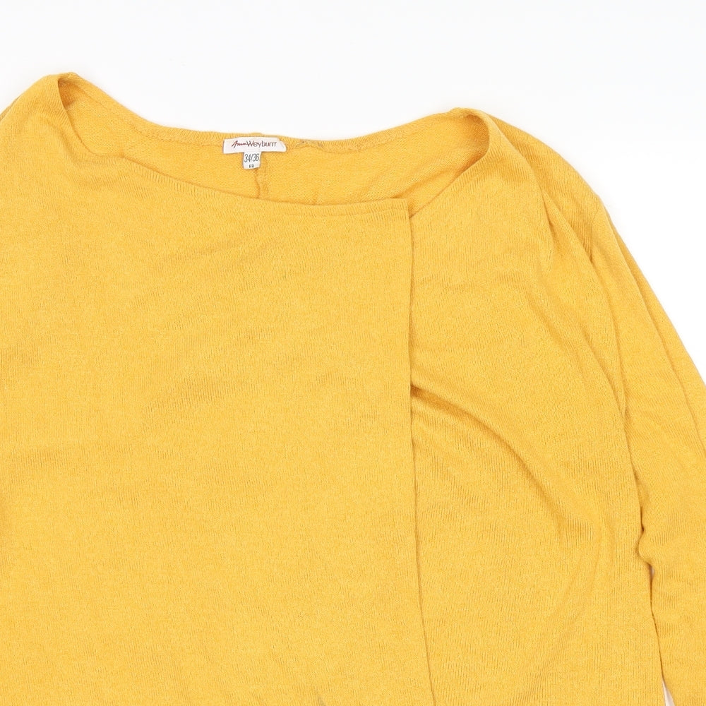ANNE WEYBURN Womens Yellow   Cardigan Jumper Size 6