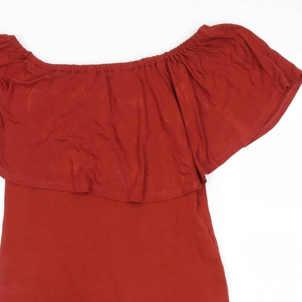 Miss Selfridge Womens Orange   Basic Blouse Size 10