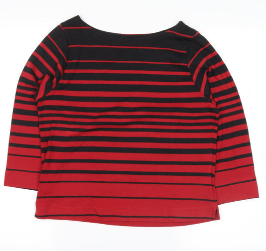 Joie De Vivre Womens Red Striped  Pullover Jumper Size L