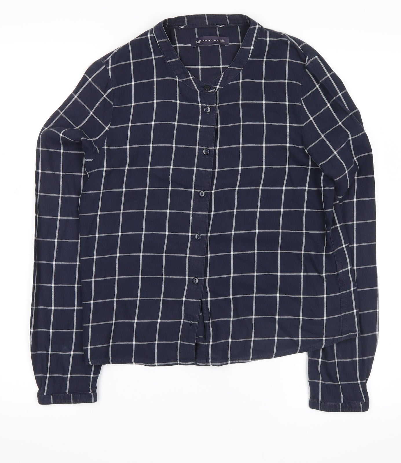 Womens UK Size 6 Marks and Spencer Blue Basic Button-Up
