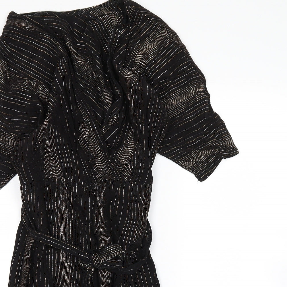 Dorothy Perkins Womens Brown Striped  Shirt Dress  Size 10