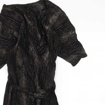 Dorothy Perkins Womens Brown Striped  Shirt Dress  Size 10