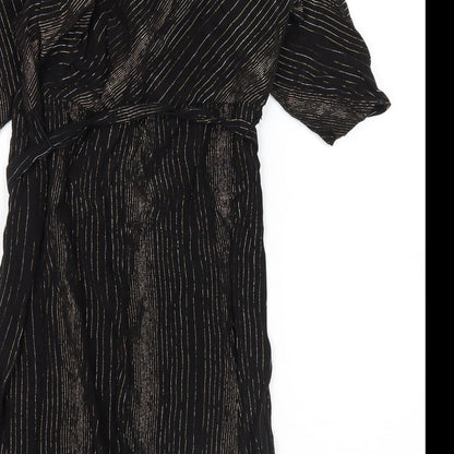 Dorothy Perkins Womens Brown Striped  Shirt Dress  Size 10
