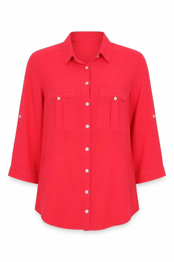 Womens UK Size 12 H&M Pink Basic Button-Up