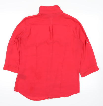 Womens UK Size 12 H&M Pink Basic Button-Up