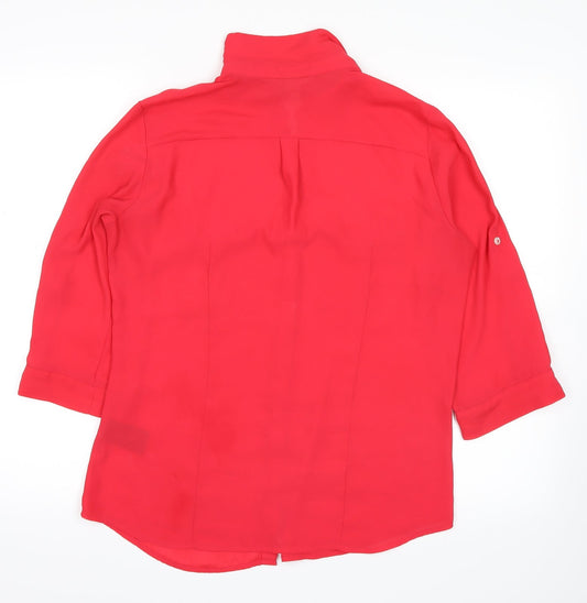 Womens UK Size 12 H&M Pink Basic Button-Up
