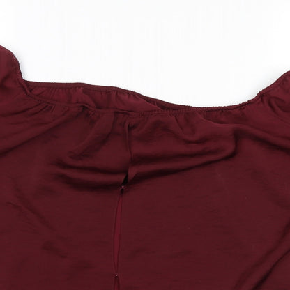 Womens UK Size 12 River Island Red Basic Blouse