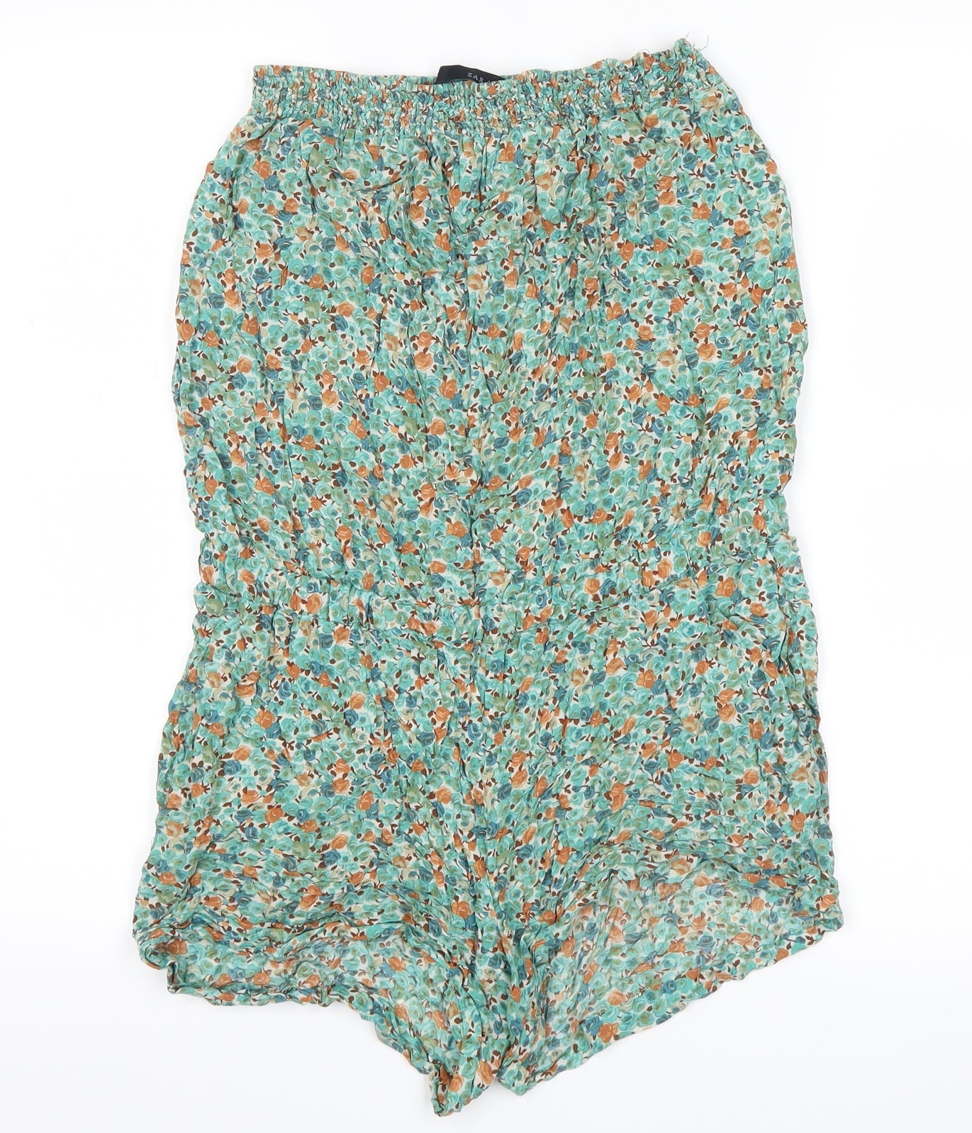 Zara Womens Green Floral  Shorts One-Piece Size S